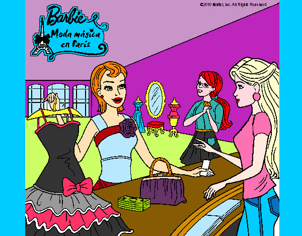Dibujo Barbie en una tienda de ropa pintado por Daliia99