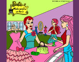 Dibujo Barbie en una tienda de ropa pintado por FlorenciaO