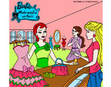 Dibujo Barbie en una tienda de ropa pintado por jessy90394