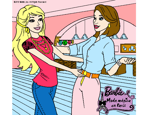 Dibujo Barbie y su amiga pintado por jessy90394