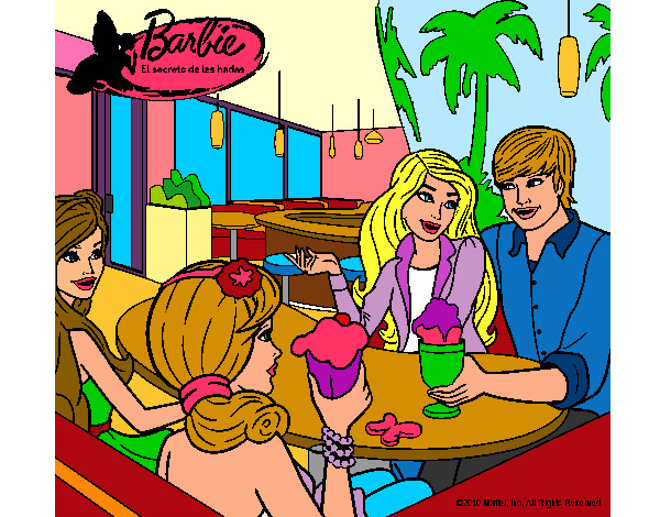 barbie con sus amigos en la heladeria