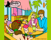 Dibujo Barbie y sus amigos en la heladería pintado por queyla
