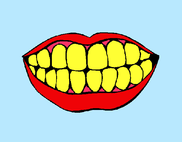 Dibujo Boca y dientes pintado por luzkarina