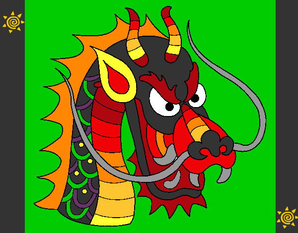 Dibujo Cabeza de dragón 1 pintado por karlita20