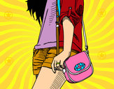 Dibujo Chica con bolso pintado por AYELEN05