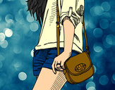 Dibujo Chica con bolso pintado por Bambolina