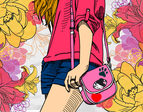 Dibujo Chica con bolso pintado por Daliia99