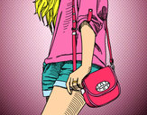 Dibujo Chica con bolso pintado por franpeo
