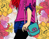 Dibujo Chica con bolso pintado por Miroz 