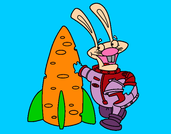 Dibujo Conejo astronauta pintado por marchosa