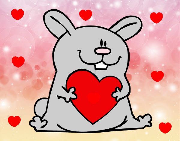 Dibujo Conejo con corazón pintado por AmuNyan