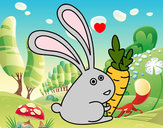 Dibujo Conejo con zanahoria pintado por AmuNyan