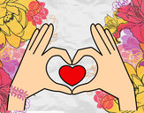 Dibujo Corazón con las manos pintado por AmuNyan