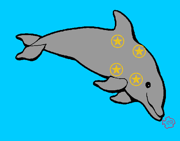 Dibujo Delfín contento pintado por fgperotti
