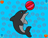Dibujo Delfín jugando con una pelota pintado por JuanikoPok