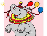 Dibujo Elefante con 3 globos pintado por lennin