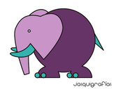 Dibujo Elefante grande pintado por zeydy