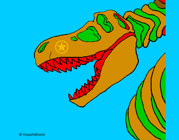 Dibujo Esqueleto tiranosaurio rex pintado por fgperotti