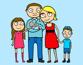 Dibujo Familia unida pintado por Darita