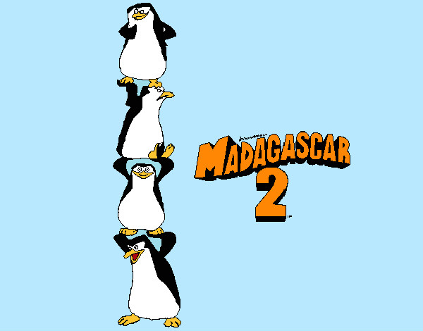 Dibujo Madagascar 2 Pingüinos pintado por mari101