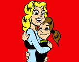 Dibujo Madre e hija abrazadas pintado por Nenita28