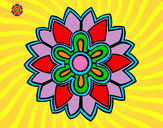 Dibujo Mándala con forma de flor weiss pintado por pmm4