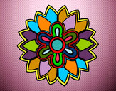 Dibujo Mándala con forma de flor weiss pintado por txarini