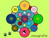 Dibujo Mandala con redondas pintado por txarini