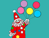 Dibujo Payaso con globos pintado por queyla