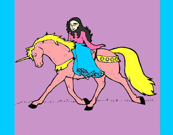 Dibujo Princesa en unicornio pintado por ironx741