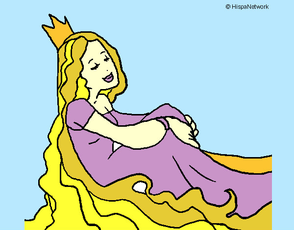 Dibujo Princesa relajada pintado por salopita
