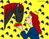 Dibujo Princesa y caballo pintado por Meryrous