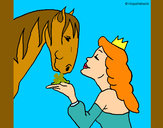 Dibujo Princesa y caballo pintado por queyla