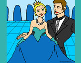 Dibujo Princesa y príncipe en el baile pintado por palomita38