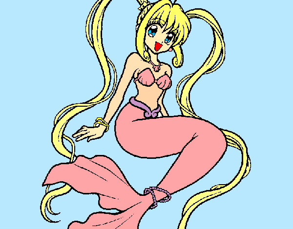 Dibujo Sirena con perlas pintado por gertru42