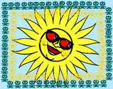 Dibujo Sol con gafas de sol pintado por marta2002