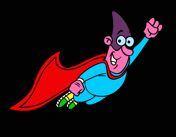 Dibujo Súper héroe volando pintado por ALEJANDRON