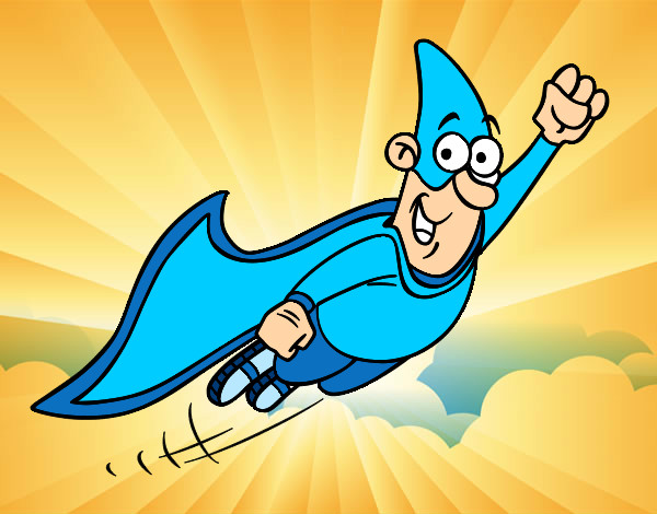 Dibujo Súper héroe volando pintado por armstrong