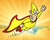 Dibujo Súper héroe volando pintado por Montiel