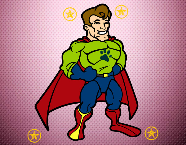 Dibujo Superhéroe musculado pintado por Ydeer