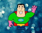 Dibujo Superhéroe saludando pintado por DARIOYHUGO