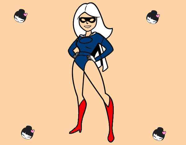 Dibujo Superheroina pintado por estralla