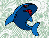 Dibujo Tiburón nadando pintado por armstrong