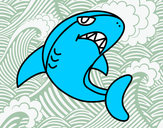 Dibujo Tiburón nadando pintado por SERGISELVA