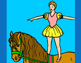 Dibujo Trapecista encima de caballo pintado por queyla