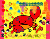 Dibujo Acuarel el cangrejo pintado por luiisa
