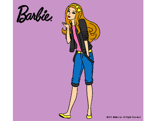 Dibujo Barbie con look casual pintado por annycristi