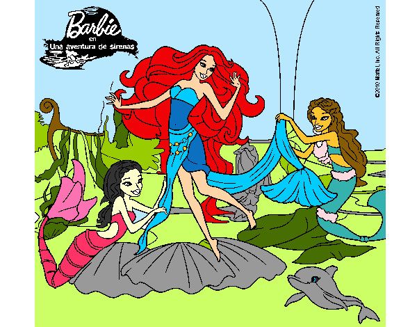 Dibujo De Barbie Con Sirenas Pintado Por Gladysmanu En Dibujos Net El