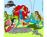 Dibujo Barbie con sirenas pintado por gladysmanu