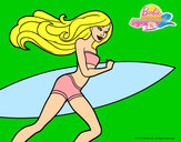 Dibujo Barbie corre al agua pintado por INES170507
